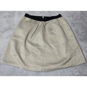 GANNI Anthro Gold Metallic Cressida Brocade A-Line Short Skirt w/ Pockets XS